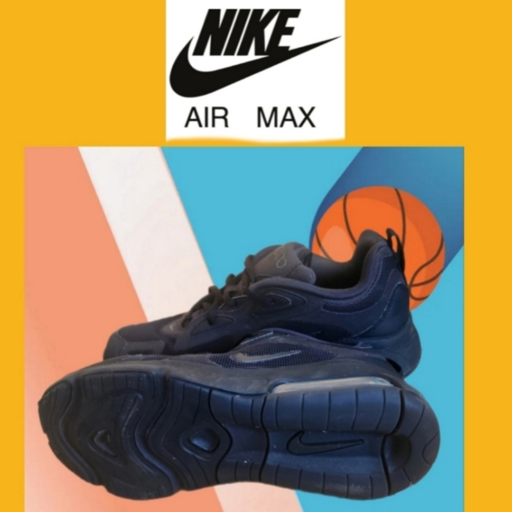 "HOST PICK" NIKE AIR MAX 200 TRIPLE BLACK YOUTH ATHLETIC SNEAKERS SIZE 6Y - Picture 9 of 9